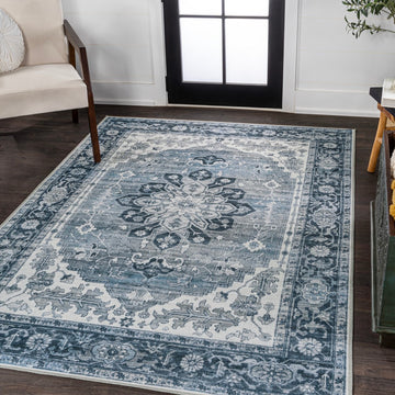 Asa Ornate Medallion Washable Area Rug